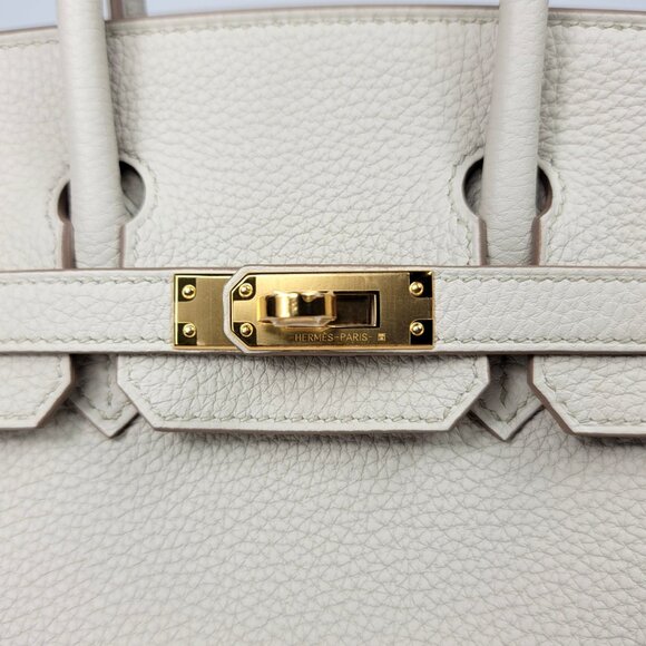 NEW Full Gift Box Receipt HERMES Birkin 25 Beton Togo Leather Gold Tote Bag - Picture 8 of 14